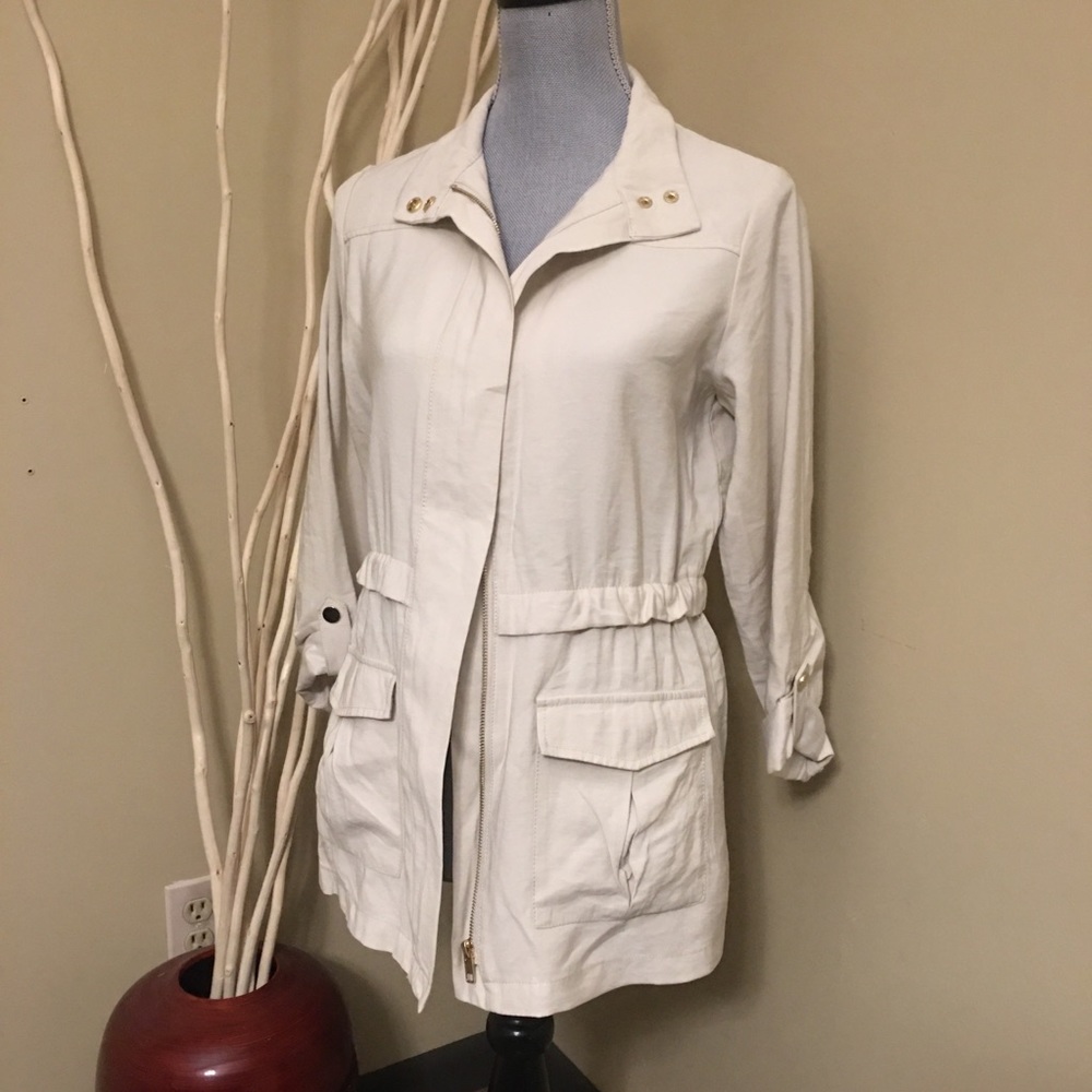 a new day lightweight linen cream jacket size S